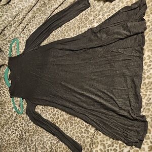 Charcoal Gray Cold Shoulder Dress